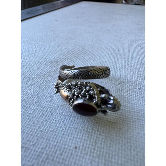 Vintage Sterling Silver Dragon Ring Size 7.5 Adjustable - Picture 3 of 9
